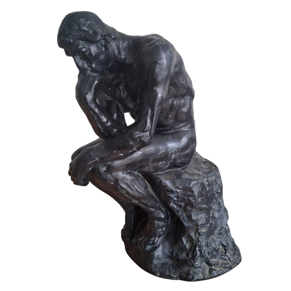 Rodin The Thinker 14" Statue Sculpture of Naked Man Home Office Collectible Art